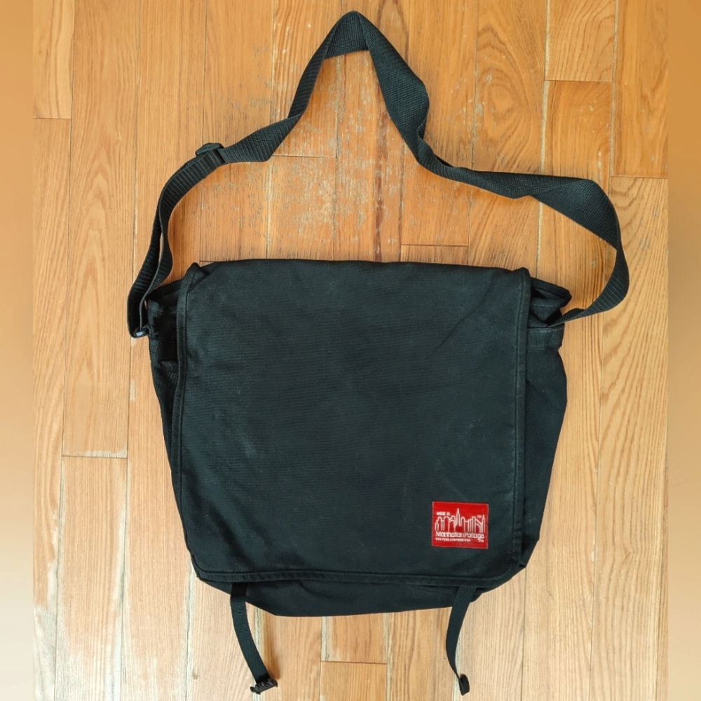 Vintage Manhattan Portage Black Messenger Bag 90s